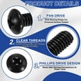 thumbnail image 4 of Uxcell #10-24 x 1-1/2" Pan Head Machine Screws, 50 Pcs 304 Stainless Steel Screws for Cabinet Drawer Knob Pull, Black Oxidation, 4 of 7
