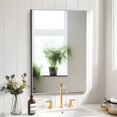 thumbnail image 3 of MAYEERTY 2-Set 36×24in Modern Rectangular Aluminum Alloy Silver Framed Hanging Mirror, Wall-Mounted for Vanity & Sink, 3 of 6