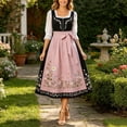 thumbnail image 2 of Women's German Dirndl Dress Costumes for Oktoberfest Carnival 3/4 Sleeve Square Neck Lace Dresses Multicolor 11 M, 2 of 5
