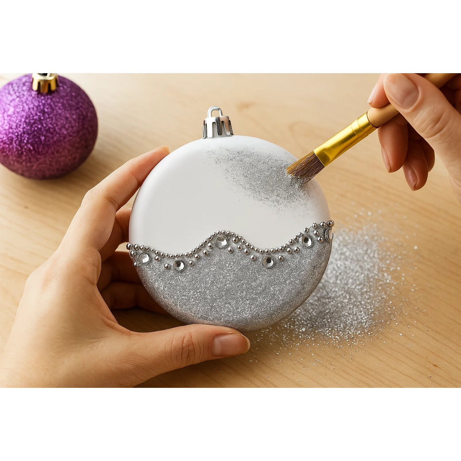 Sleetly DIY Christmas Ornaments Set for Kids and Adults - DIY Crafts, Painting, Drawing, Stickers, Decals, Large 4 inch, Matte Blank Flat Disc, Stencils Included, Assorted Colors, Set of 12