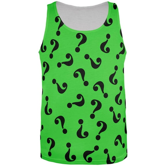 Riddle Me Question Mark All Over Adult Tank Top - 2X-Large