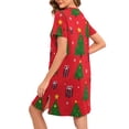 thumbnail image 6 of Wowcloth Women's Christmas Pajamas, Casual Loose-Fit Short Sleeve Comfy Sleepwear Nightgown for Holiday Home Comfort, 6 of 8