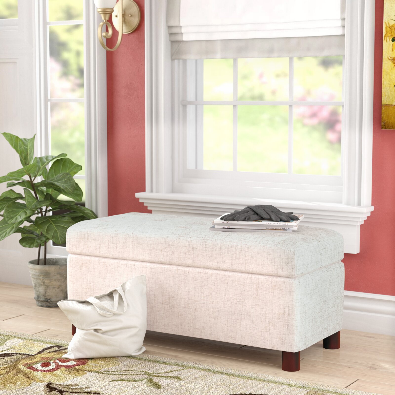 Dulaney Upholstered Flip Top Storage Bench, Upholstery Fill Composition