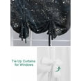 thumbnail image 3 of Starry Night Tie Up Curtains for Windows 45 Inch Length Balloon Curtains Kitchen Adjustable Balloon Window Shade Chic Modern Black Blue Marble Texture Tie Up Valance Bathroom Curtain Window 52"x45", 3 of 6