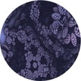 thumbnail image 1 of Ahgly Company Tapis Rond Lavable en Machine Intérieur Transitionnel Violet Pervenche Profond, 3 Pieds Rond, 1 of 7