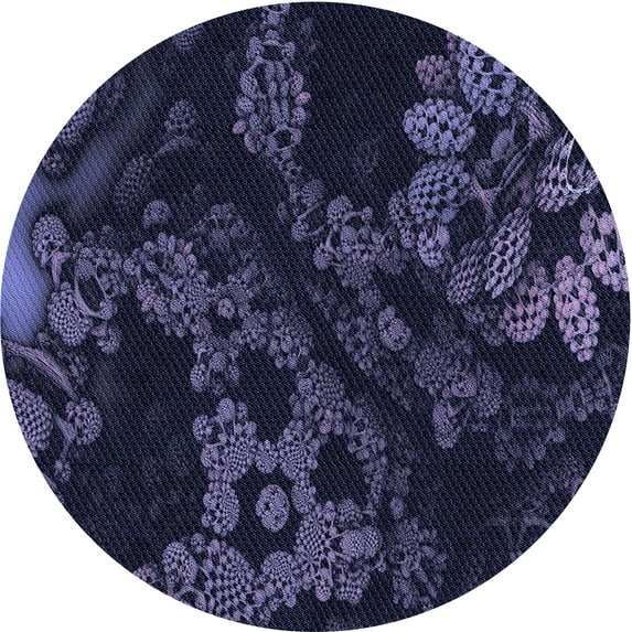 Ahgly Company Machine Washable Indoor Round Transitional Deep Periwinkle Purple Area Rugs, 8' Round