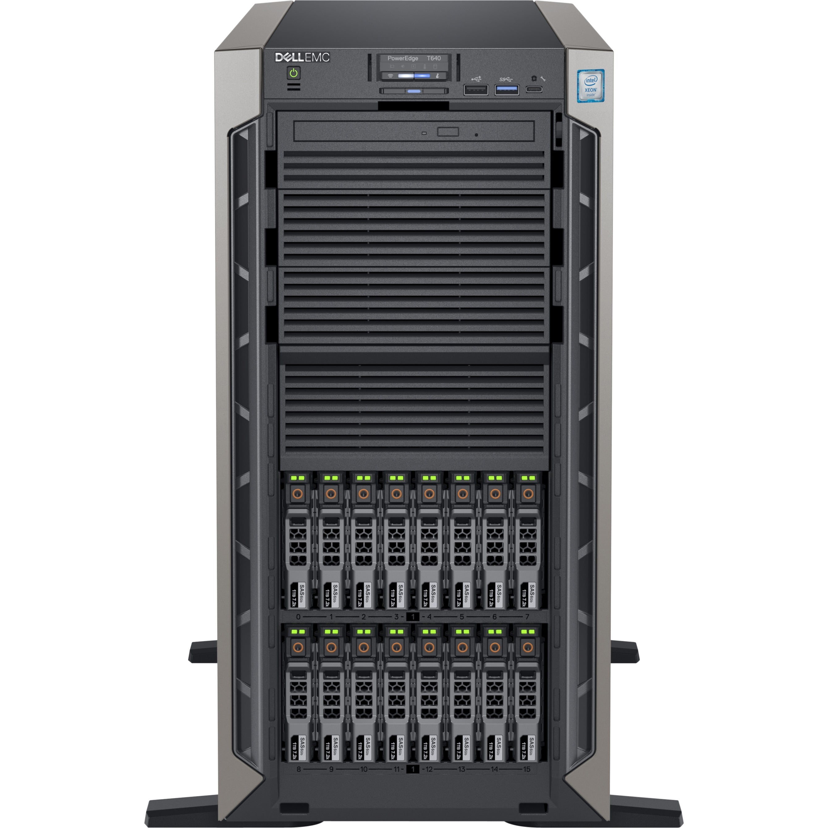 Dell EMC PowerEdge T640 5U Tower Server, 2 x Intel Xeon Silver 4110 2.10 GHz, 32 GB RAM HDD, 240