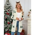 thumbnail image 2 of Cogild Women's Christmas Tree Cardigans for Womens V-Neck Long Sleeve Open Front Cardigans Knitted Chrastmas Sweaters for Womens Cardigan for Festive Christmas, 2 of 8