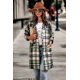 thumbnail image 5 of Abrigo PRETTYGARDEN Shacket Grande de Mezcla de Lana a Cuadros Verde, 5 of 8