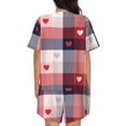 thumbnail image 3 of Bixox Women's Heart Plaid Printed Pajama Set 2 Piece Lounge Set Top and Shorts Soft Pajamas, Shorts with Pockets, 3 of 7