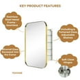 thumbnail image 4 of TEHOME Gold Rectangle Medicine Cabinet, 22x30 inches, Recessed/Surface Mount, Stainless Steel, 4 of 9