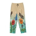 thumbnail image 4 of Haiem Colorful Plants And Insects Women's Pajama Pants Ultra Lightweight Pjs Bottoms Sleepwear Bottom Pants With Pocket Drawstring-Large, 4 of 9
