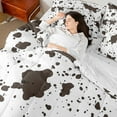 thumbnail image 4 of Feelyou Brown Cow Print Bedding Comforter Set 7pcs, Rustic Farmhouse Queen Bedding Sets, 4 of 8
