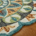 thumbnail image 3 of Ox Bay Enid 6' Round Rust /Teal Floral Medallion Indoor Area Rug, 3 of 8