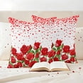thumbnail image 3 of Valentine's Day Outdoor Waterproof Pillow Covers Set of 2, Vintage Watercolor Red Roses Romantic Gradient Red Loves Pillowcase Decorative Throw Cushion Cases for Patio Garden Couch 26 x 26 Inches, 3 of 9