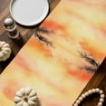 thumbnail image 2 of ERUNPONLY Orange Forest Table Runner - 72 Inch Long Idyllic Watercolor Sunset Nature Scenery Cotton and Linen Blended Dress Scarves Farmhouse Table Runner for Kitchen Dining, Coffee Table, 18" x 72", 2 of 8