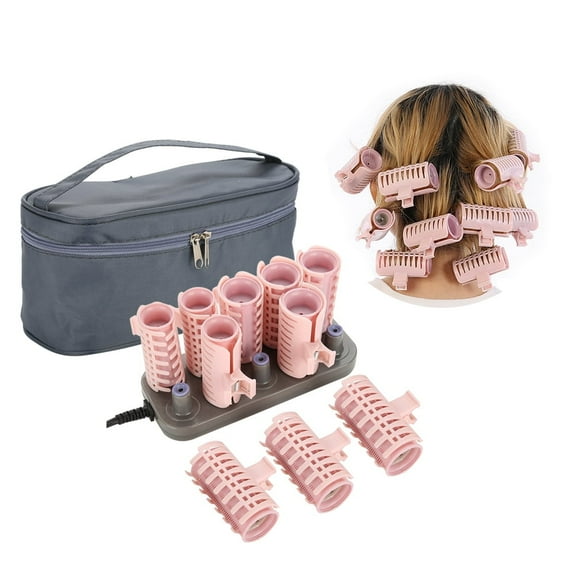Tebru 10Pcs Professional Electric Heated Roller Curling Roll Hair Tube Hair Styling Tool, Electric Heated Curler CN Plug 220V, Electric Roll Hair Tube