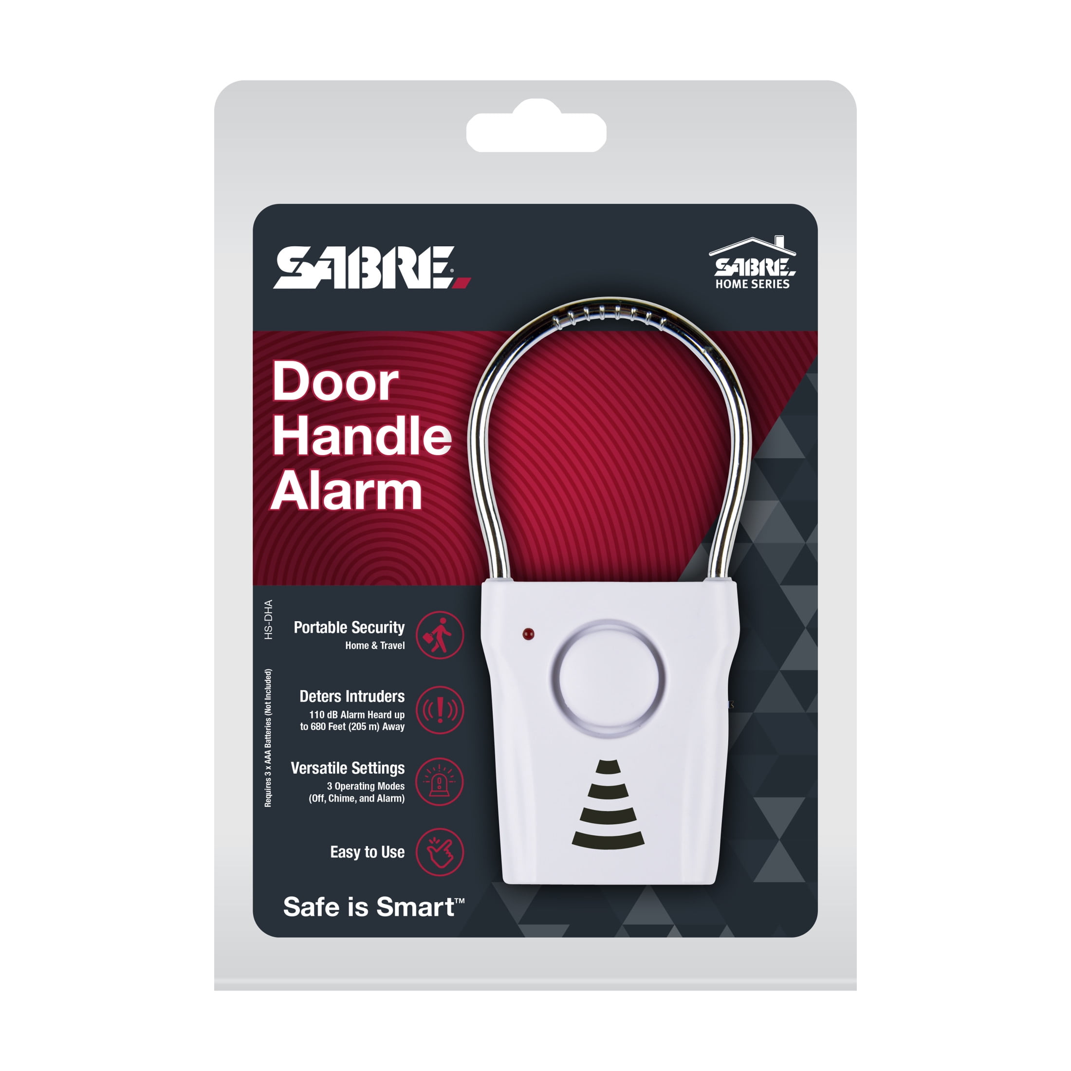 SABRE Door Handle Alarm – 110dB Door Alarm for Home Security