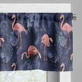 thumbnail image 3 of Ambesonne Jacobean Valance Pack of 2, Exotic Floral Flamingos, 42"X18", Indigo Pink, 3 of 5