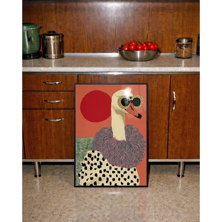 Swan Fashion Wall Art Print, Chic Eclectic Maximalist Animal Decor Unframed Paper Print