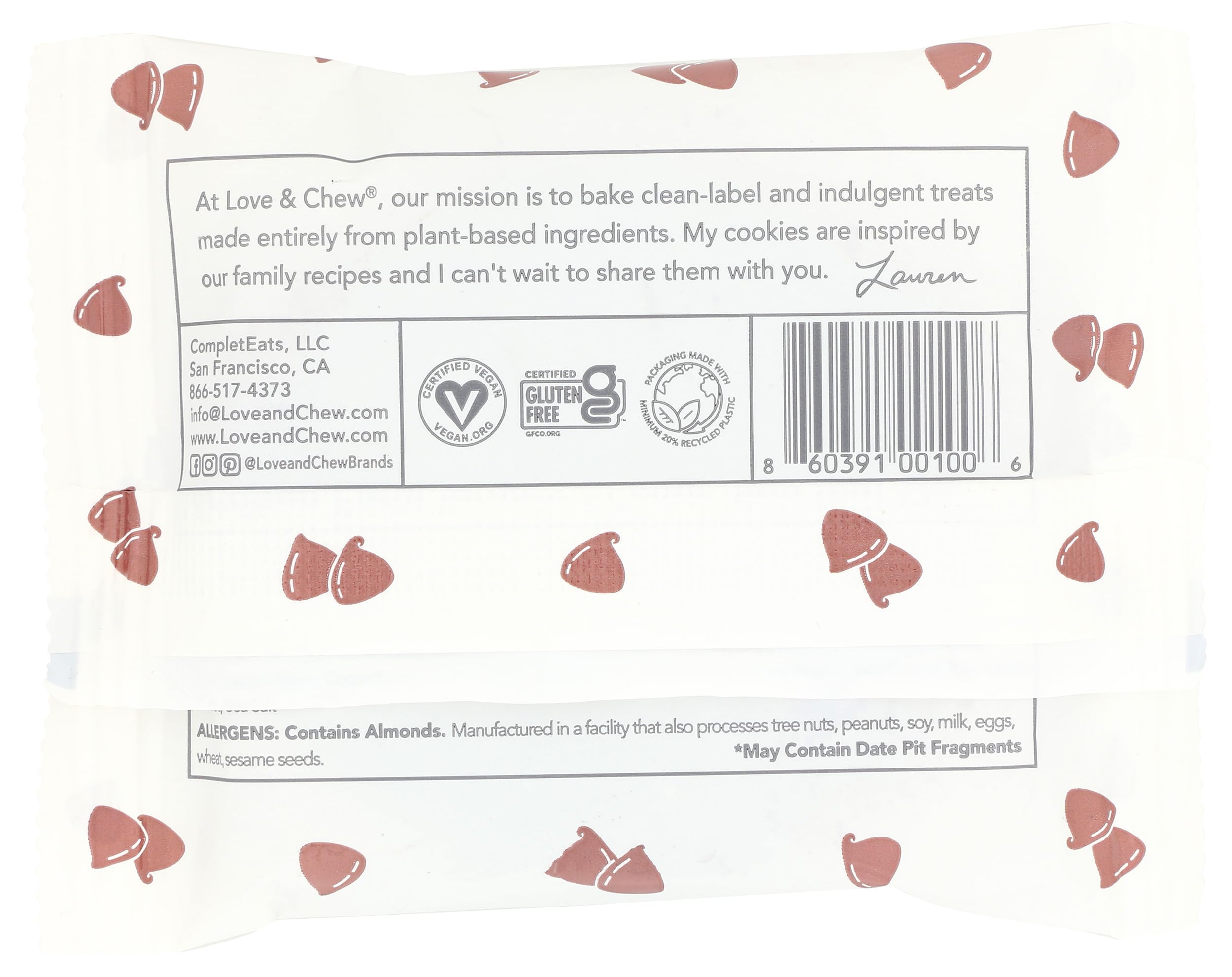 Love Chew Chocolate Chia Cookie 2 oz (Pack Of 12)