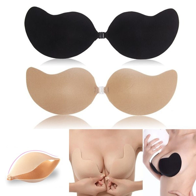 Cup Size A to F Women/'s Invisible Self Adhesive Push Up Bra Bandage Silicone Gel Backless Solid Bra
