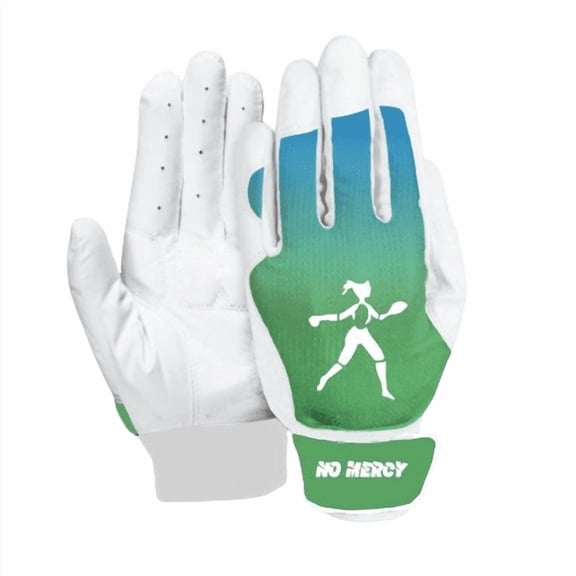 No Mercy Women's Softball Batting Glove - Green - Youth Medium