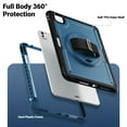 thumbnail image 2 of Allytechgroup iPad Pro 11 inch 2024 Case M4, Rotating Kickstand Shockproof Hand Strap + Shoulder Strap Drop Protection Rugged Case for Apple iPad Pro 11 Inch 2024, Navyblue, 2 of 13