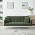 thumbnail image 3 of 71" W Teddy Convertible Futon Sofa Bed,Modern Upholstered Loveseat Sofa Couch for Living Room,Small Space,Green, 3 of 8