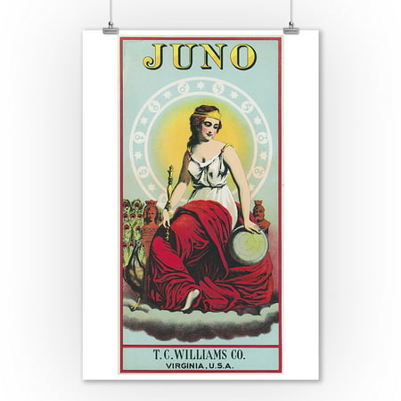 Virginia - Juno Brand Tobacco Label (9x12 Art Print, Wall Decor Travel