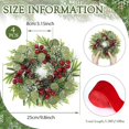 thumbnail image 3 of Guvpev 4 Pcs 9.2" Mini Christmas Wreaths for Cabinets Small Wreath Kitchen with Ribbon Christmas Decorations Candle Rings Red Berry Pine Cone Wreaths for Windows Farmhouse Xmas Decor Table, 3 of 16