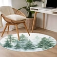 thumbnail image 4 of Forest Green Round Area Rug 3.3 FT, Non Slip Small Entryway Kitchen Mat, Spring Summer Watercolor Pine Tree Washable Soft Circular Rug Non-Shedding Door Mat for Bathroom Playroom Kids Room, 4 of 9