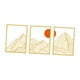 thumbnail image 3 of Arte de Pared de Metal Macarena 3 Piezas Dibujo Lineal Minimalista Oro 30 cm x 40 cm, 3 of 8