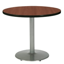 KFI Studios Mode 3' x Round' Dining Table, Grey Nebula, Silver Base
