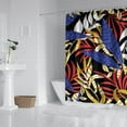 thumbnail image 3 of Palm Leaf Inspired Shower Curtain 72x84 Floral Leafy Summer Vibrant Retro Botanical Waterproof Drapes, 3 of 5