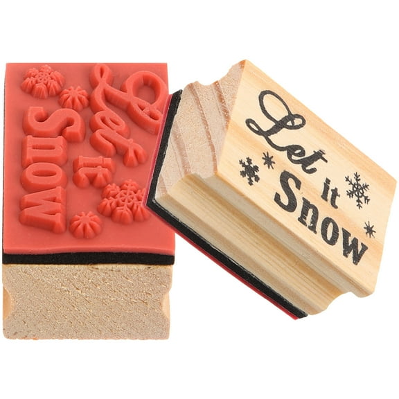 Uonlytech Holiday Snowman Stamps Wood 2Set 1.65X1.02X0.79in