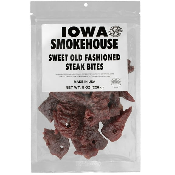 IOWA SMOKEHOUSE Steak Bites Sweet Old Fashioned - 8 oz - All-Natural Gluten Free