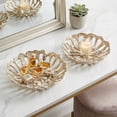 thumbnail image 3 of Flower Openwork Decorative Bowls - Stylish Coffee Table, Centerpiece Table Display, and Kitchen Counter Accent - Use as Trinket Dish, Candy Bowl, or Modern Home Decor Accents - Set of 2, 3", Gold, 3 of 11