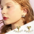 thumbnail image 2 of Bijoux en Liquidation Boucles d'Oreilles Cœur Perle pour Femmes Colorées, 2 of 8