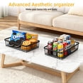 thumbnail image 4 of Fruit Basket for Kitchen Counter, 2 Tier Fruit Vegetable Basket with 2 Mobile Banana Hangers, Detachable Metal Bread Basket for Vegetables Snacks Fruits, Black, 4 of 6
