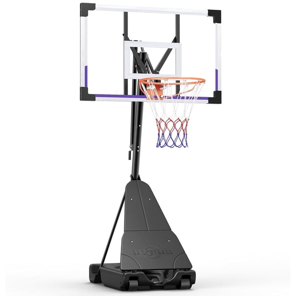 Toremore 48 Inch Portable Basketball Hoop, 5.25-10FT Adjustable Basketball Hoop with PC Backboard, Basketball Hoops & Goals for Kids/Teens/Adults in Backyard, Driveway & Indoor