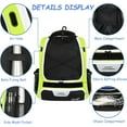 thumbnail image 3 of Wolt Youth Baseball Bag 29L Backpack for Yout Boys Equipment Fence Hook Oxford Fabric - New(Green), 3 of 5