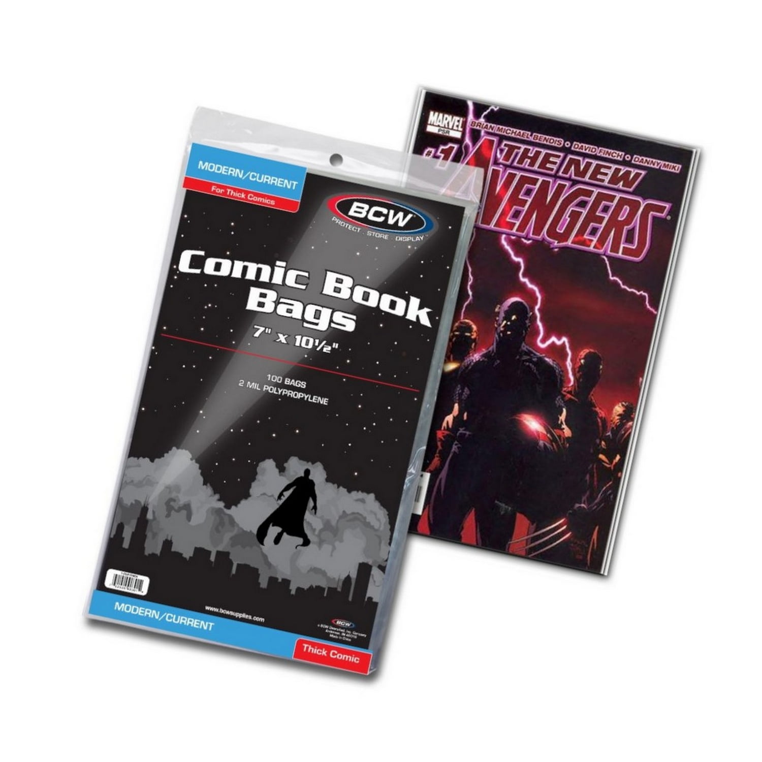 BCW Thick Modern/Current Comic Book Bags - 7 x 10 1/2 (100 Pack)