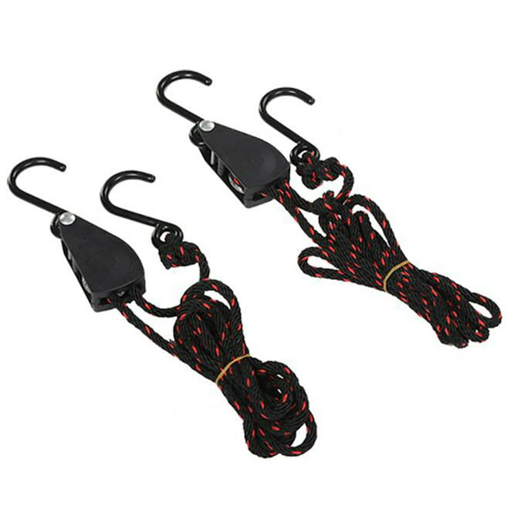 1set Sling Pulley Ratchets Kayak And Canoe Boat Bow Stern Rope
