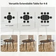 thumbnail image 6 of Lecut Expandable Dining Table, 39.3" Round Table to 70.8" Oval Dining Table, Wooden Farmhouse Kitchen Table with MDF Top, 4-8 Person Dining Table for Home, Office, 6 of 9