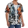 thumbnail image 2 of Fotbe Four Running Horses Camisa Estampada de Manga Corta para Hombre, Casual de Verano, Estilo Playero, Sin Arrugas-3X-Large, 2 of 5