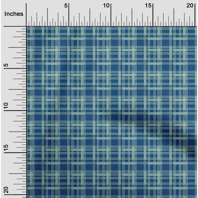 oneOone Polyester Lycra Fabric Check Kasuri Print Fabric By Yard 56 Inch Wide