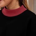 thumbnail image 5 of POROPL Sweatshirts for Women,Oversized Mock Neck Pullover Sweatshirt Casual Long Sleeve Fleece Top, 5 of 7