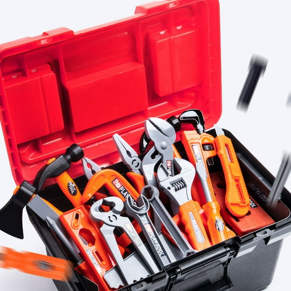 Ruiboury Jouets d'Outils pour Garçons Inspirent la Créativité et l'Imagination Jeu de Simulation en ABS Garçon Enfant Jouet Trousse d'Outils Ensemble d'Outils pour Enfants 55 Pcs avec Boîte à Outils