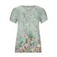 thumbnail image 4 of ICHUANYI Clearance Fashion Women's Summer V-Neck Short Sleeve Print Casual T-shirt Blouse(Light Blue, XL) ICHUANYI WER2023081507277, 4 of 4